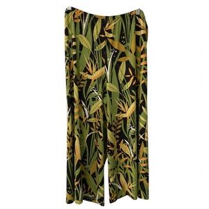 Bob Mackie wearable art large wide leg tropical pants
